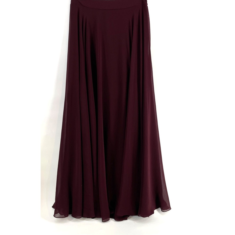 Maix Skirt Junior Sz 7 Elegant High Waist Chiffon Sheer Burgundy Maroon 29"W